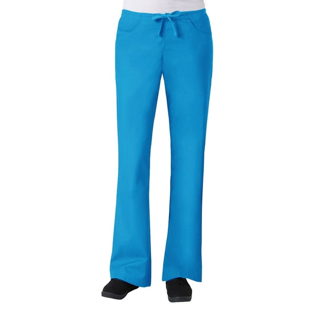 Pantalon d'Uniforme à Jambe Évasée core par Maevn pour Femmes, Bleu Malibu, Moyen