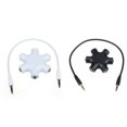 thumbnail image 1 of Snowflake earphone 3.5 hexagon one minute five earphone splitter audio adapter plug white, 1 of 1