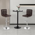 thumbnail image 3 of Gymax 3PCS Pub Table Set 24'' Round Bar Table & 2 Adjustable Bar Stools Brown, 3 of 10