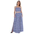 thumbnail image 1 of Bimba 2 Pcs Robe de Plage Aguichant pour Femmes Imprimée Smockée Crop Top & Longue Jupe Ensemble, 1 of 7