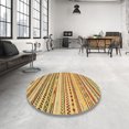 thumbnail image 3 of Ahgly Company Tapis d'Intérieur Carrés Abstraits Rouges Abstraits pour Aire, 5 Pieds Carré, 3 of 6