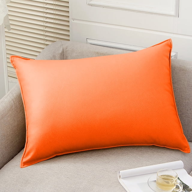 Todaioua Outdoor Lumbar Pillows Waterproof Pillow Covers 12x20 Inch Rustic Decorative Rectangle Solid Color Pillows with Wide Edge Cushion Cover for Patio Tent Garden Couch Balcony Spring Fall