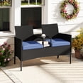 thumbnail image 1 of Costway Causeuse de Patio avec Table Intégrée Coussins Doux et Dessus de Table en Verre Trempé, 1 of 10