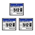thumbnail image 1 of 3X Carte Mémoire CompactFlash 512 Mo pour Appareil Photo, Machine Publicitaire, Carte d'Ordinateur Industriel, 1 of 7
