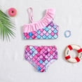 thumbnail image 2 of MIASHUI Girls Two Piece Bathing Suit Bikini Swimsuit Striped Ruffle Swimwear,Pink,2-3 Years, 2 of 6