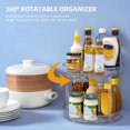 thumbnail image 2 of Rotating Organizer Transparent Double Layer 360° Rotatable Kitchen Seasonings Rack Makeup Holder Lazy Susan Turntable, 2 of 7