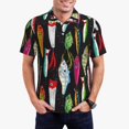 thumbnail image 1 of Lsque Colorful Fishing Lures Pattern Golf Shirts for Men Dry Fit Print Moisture Wicking Performance Short Sleeve Polo Shirt-3X-Large, 1 of 6
