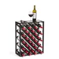thumbnail image 1 of Mango Steam 32 Bottle Wine Rack with Black Glass Top Shelf, Free Standing for Home, Kitchen and Bar, 1 of 10