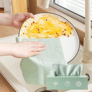 Reusable Microfiber Cleaning and Drying Wipes with Dispenser Box for Kitchen and Home Surfaces