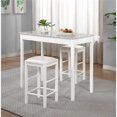 thumbnail image 2 of Linon Tifton Three Piece Wood & Faux Marble Tavern Set Backless Stools in White, 2 of 14