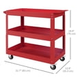 thumbnail image 3 of DURHAND 3 Tier Rolling Tool Cart, 330 LBS Capacity Utility Cart, Red, 3 of 10
