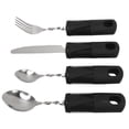 thumbnail image 2 of Arthritic Hands Adaptive Utensil, Wear Resistant Weighted Silverware Black Handle Stable  for Home Hospital, 2 of 7
