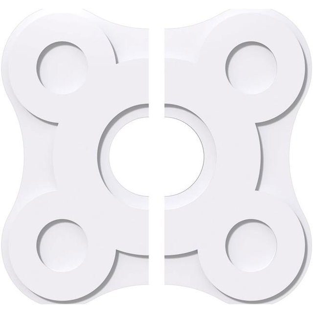 Ekena Millwork CMP18LA2-05000 18 Pouces OD x 5 Pouces ID Carré Luna Architectural Grade Médaillon de Plafond Contemporain PVC - 2 Pièces
