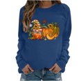 thumbnail image 2 of Meichang Hauts Décontractés pour Femmes T-Shirts Graphiques de l'Action de Grâce Coupe Ample Manches Longues Automne Col Rond Blouses Décontractées Reconnaissantes, 2 of 4
