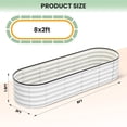 thumbnail image 3 of Yiwa Large Raised Garden Bed, 8x2x1 ft Outdoor Planter Box Kit with Galvanized Steel and Open Base Design, 3 of 8