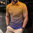 thumbnail image 1 of EOYWHK Button Up Shirts Men Business Casual Golf Shirts Gradient Color Muscle Shirts Short Sleeve Collar Work Blouse, 1 of 6