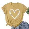 thumbnail image 1 of Styesk T-Shirts pour Femmes Confortables Doux Col Rond T-Shirts Chandail Mode Léger Manches Courtes T-shirt Saint-Valentin Graphique Décontracté Grande Taille Hauts Imprimé Cœur Hauts de Sortie, 1 of 3