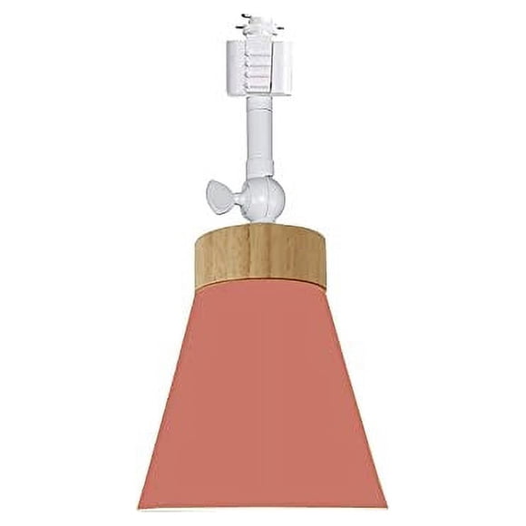 FSLiving 1-Pack Retro Style Mini Adjustable Angle H-Type Track Head Lighting E26 Base Metal Ceiling Light Track Light Fixture for Gallery Mirror Front Office Loft Bulb and Track Not Included - Pink