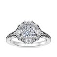 thumbnail image 1 of 0.60 Carat Excellent Princess Cut Natural Diamond Unique Halo Ring for Engagement Solid 14K White Gold Size 8.5, 1 of 8