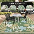 thumbnail image 2 of Outdoor Rug 8x10 ft Outdoor Carpet Camping Mat-Modern Floral & Leaf Rugs Reversible Mat Plastic Straw Rugs for Patio Camping RV Porch Balcony Backyard Picnic Deck Beach Green&Beige, 2 of 7