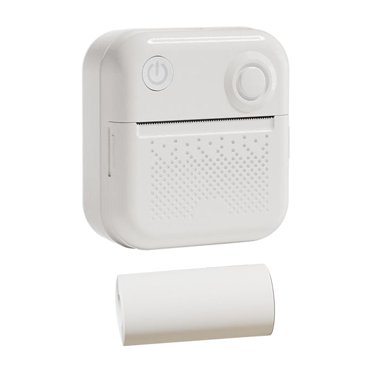 Bunblic Mini Thermal Printer Miniature Printer Inkless Pocket Photos Document Printing Label Maker Thermal Printing Device for Memo Journal white