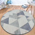 thumbnail image 1 of JV Home Tapis Rond Flèche Gris 4 Pi Lavable Antidérapant, 1 of 7
