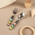 thumbnail image 4 of Yhmxh Kitchen Gadgets Dinnerware Set 2pc Toddler Utensils Baby Spoon Fork Set Toddler Flatware Set With Travel Carrying Case Baby Feeding Training Spoons Forks With Cute Handle Stainless Steel Kitchen, 4 of 8