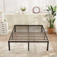 thumbnail image 2 of VECELO 16" Full Size Metal Platform Bed Frame, Heavy Duty Steel Slat/Mattress Foundation, No Box Spring Needed, Black, 2 of 8