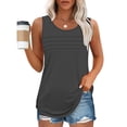 thumbnail image 2 of Besolor Womens Summer Sleeveless Shirts 2025 Casual Round Neck Tank Tops Loose Solid Color Basic Tee Plus Size, 2 of 7