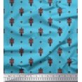 thumbnail image 1 of Soimoi Poly Georgette Fabric Leaves & Floral Block Print Fabric by Yard 42 Inch Wide, 1 of 4