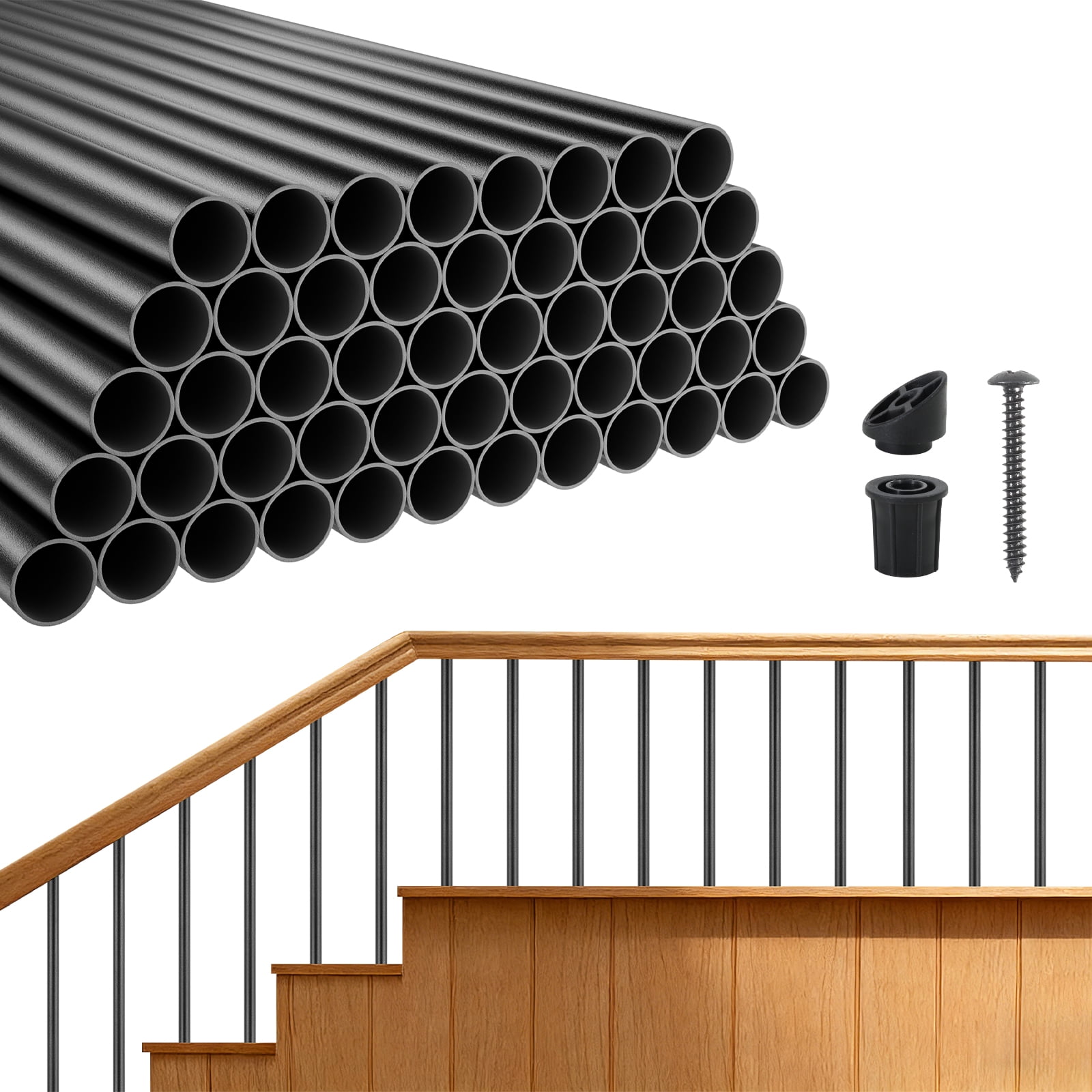 VEVOR 125 Pack Deck Balusters, 26 in Aluminum Railing Spindles, 3/4 in ...