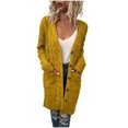 thumbnail image 1 of FAIWAD Cardigan Long en Tricot Torsadé pour Femmes Manches Longues Ouvert devant avec Poches, 1 of 5