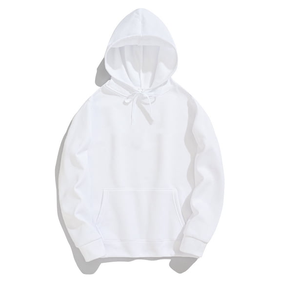 FYEGRE Fleece Hoodie Men Lightweight Soft Drawstring Oversized Sweatshirts Big and Tall Drop Shoulder Pullover with Pockets White XXL