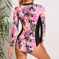 thumbnail image 4 of Aboser Women Rash Guard One Piece Long Sleeve Bathing Suit Athletic Zipper Front Swimwear UV Protection UPF 50 Rashguard Surfing Suits, 4 of 4