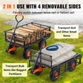 thumbnail image 4 of KFFKFF Yard Trolley, Robust Metallic Transport Vehicle with Easy Setup, Multipurpose Hauling Cart with Bi-Function Grip, Handcart with 400 lbs Carrying Capacity, Fitted with 10" Wheels, 4 of 9