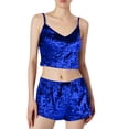 thumbnail image 1 of 2025 Ensembles de Pyjama pour Femmes Velours pour Femmes 2 Ensemble de Pyjamas en Soie pour Femmes Pièces Combinaison Tenue Sans Manches Ensemble de Pyjama Haut Court Camisole + Mariée, 1 of 7