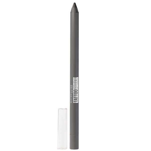 Maybelline New York Tattoo Studio® Traceur pour les Yeux Crayon Onyx Foncé Traceur pour les Yeux avec une Tige Mince Mate Gris Foncé, Pointe Noire Pointue et Capuchon Transparent, Offrant une Définition des Yeux Imperméable, Résistante aux Bavures et Longue Tenue jusqu'à 36 Heures, Convient pour des looks de Maquillage Précis.