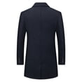 thumbnail image 3 of Navy Basic Work Office Elegant Casual Uniform for Man Winter Fall Turtleneck Fleece Lined Wool Long Jackets Blazer Coat Man 2025 Clothes Fashion Y2K XXL, 3 of 8