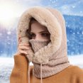 thumbnail image 2 of Women Winter Outdoor Riding Headgear Cold-Proof Ski Cap Warm Bib Face Mask Integrated Cold-Proof Hood Hat, 2 of 5