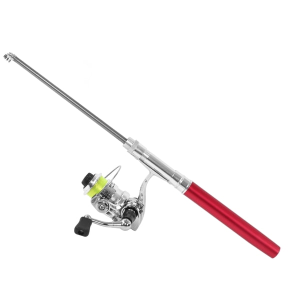 Fishing Rod Kit, Pocket Retractable Portable Pen Shape Fishing Pole Reel Wheel Combo for Saltwater Freshwater Fishing