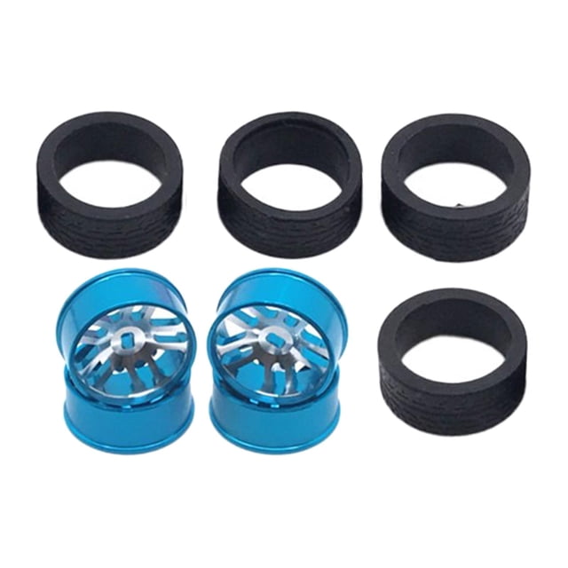 1:28 Tires Wheel Rims Replacement Rubber Tires Accessory for Spielzeug 284131 Blue