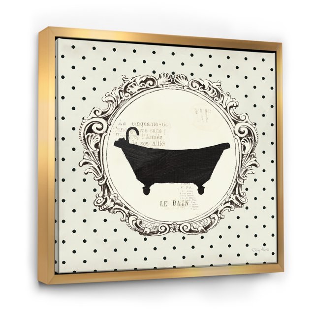 Vintage French Bathroom III - Traditional Bathroom Framed Canvas
