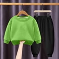 thumbnail image 3 of Pisexur Ensemble 2 Pcs pour Bébé Filles Garçons Automne Hiver Mode Décontractée Polaire Couleur Unie Manches Longues Col Rond Chandails en Molleton et Pantalons Vêtements de Détente Ensemble de Survêtement pour Enfants 3-8 Ans, 3 of 4