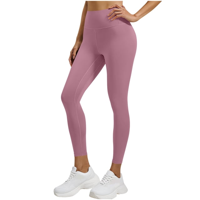 Miqool Womens High Waist Ankle Yoga Leggings Workout Tummy Control Soft Bike Pants with Two Pockets