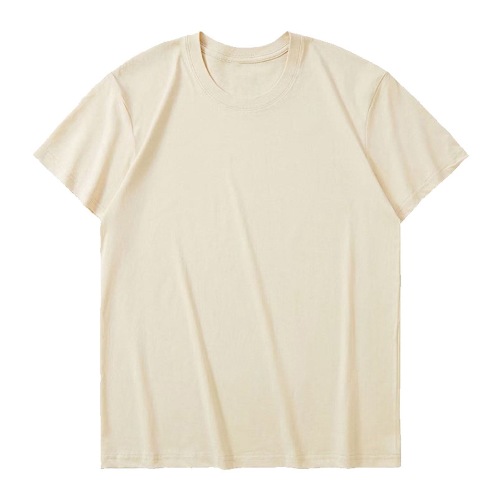 Posijego T-Shirts en Coton pour Hommes T-Shirts Basiques à Manches Courtes T-Shirts d'Été Décontractés pour Hommes T-Shirts à Col Rond pour Hommes Couleur Unie