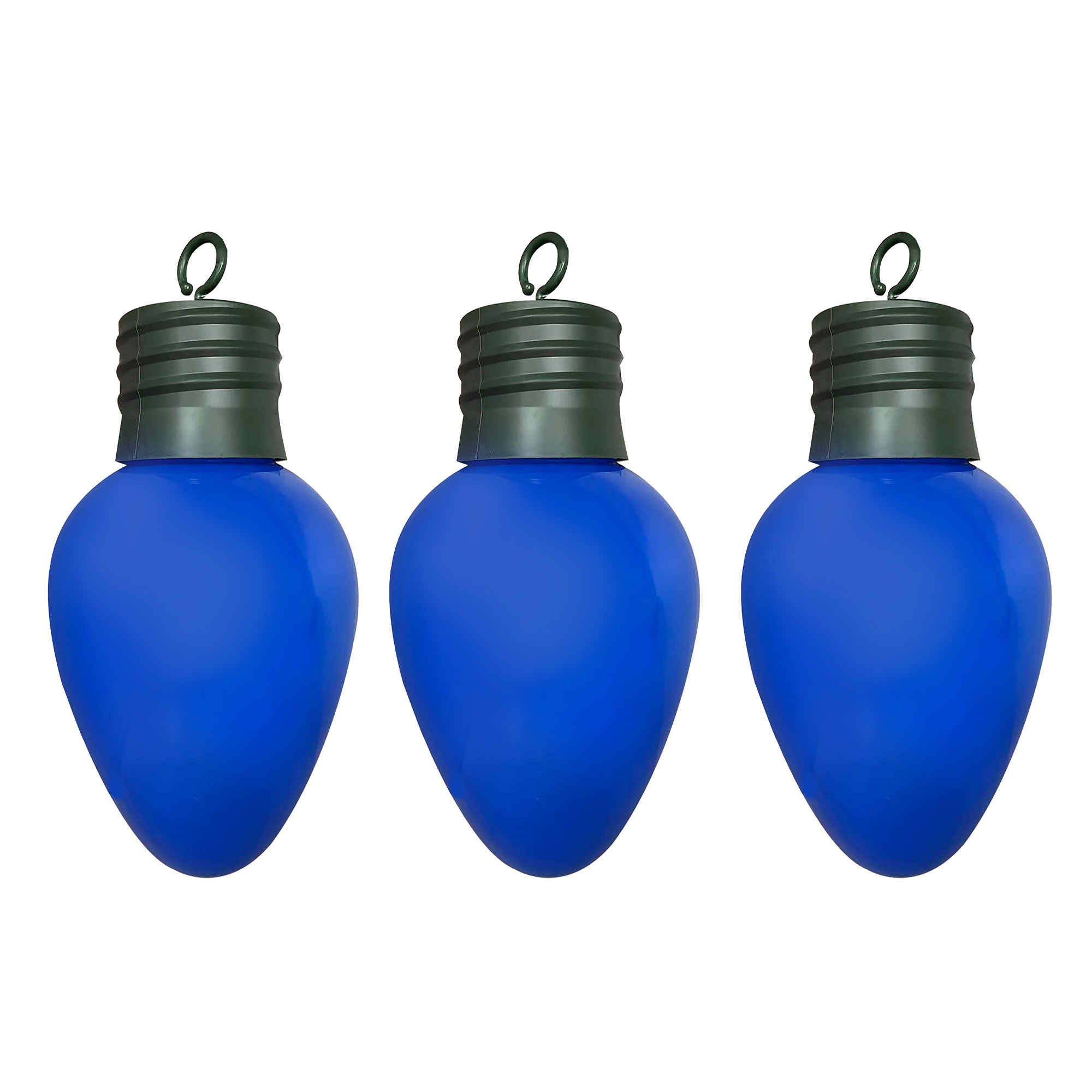 Guirlande lumineuse de Noël à piles de 14 po avec ampoules à DEL C9, bleu céramique