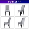 thumbnail image 4 of Stretch Chair Covers for Dining Room Set of 6, Removable Washable Dining Room Chair Covers, Dining Chair Slipcovers Seat Protector, Great for Home and Banquet Decoration (Sliver, 6 Pack), 4 of 7