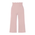 thumbnail image 2 of Women Ruffled Wide-leg Pants  Summer Casual Loose High Waist Solid Color Trousers, 2 of 4