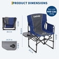 thumbnail image 2 of 400 lbs Oversized Directors Chair with Side Table, Portable Heavy Duty Folding Lawn Chair with Storage Pocket, Outdoor Camping Beach Sports, Orange/Red/Navy/Black, 2 of 7