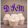 thumbnail image 1 of Darling Souvenir Custom Initials Wedding Cupcake Toppers Personalized Party Dessert Decorations - Pack Of 20, 1 of 3